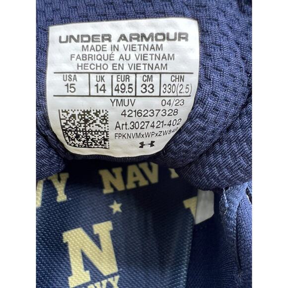 Under Armour HOVR Infinite 5 United States Naval Academy 3027421-402 Men Size 15
